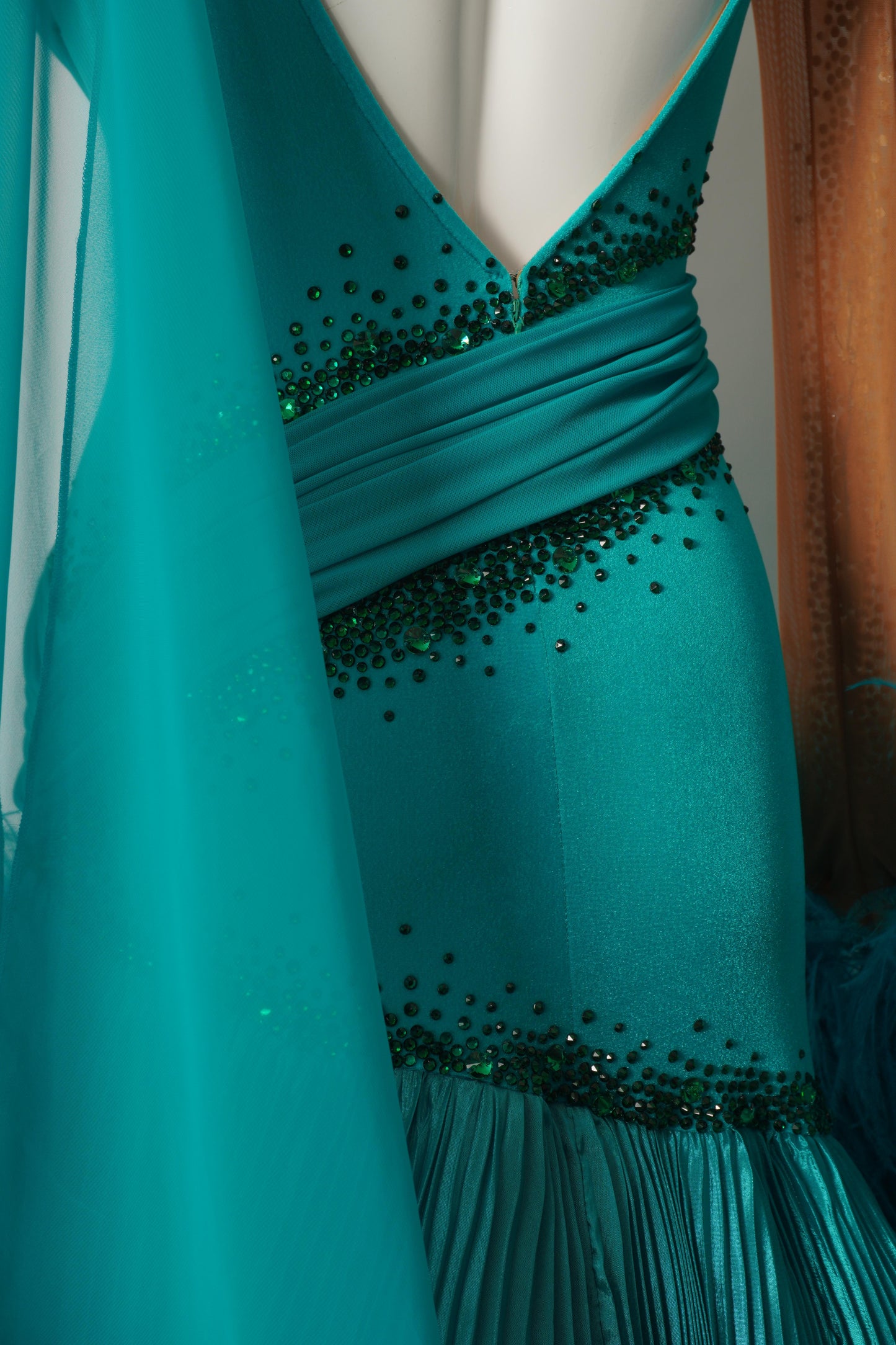 MF Design-B0247-Ruched Petal Ballroom Gown