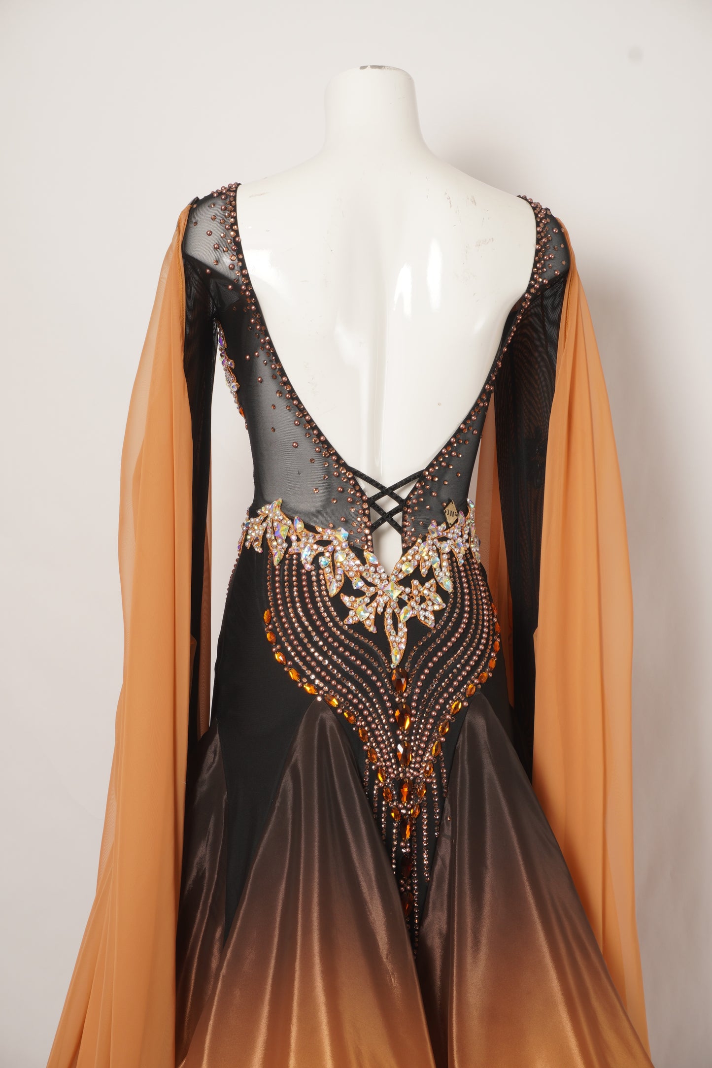 MF Design-B0347-Ombre Honey Ballroom Gown