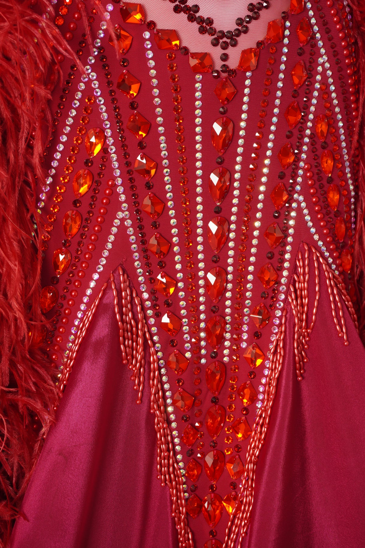 MF Design-B0495-Crimson Quill Ballroom Gown