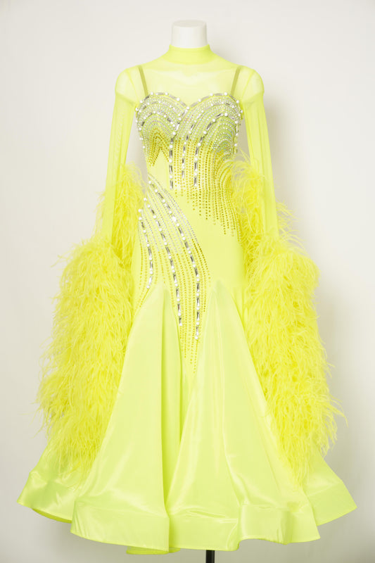 Ballroom Costume - Neon Feather Ballroom Gown - MF271 - B