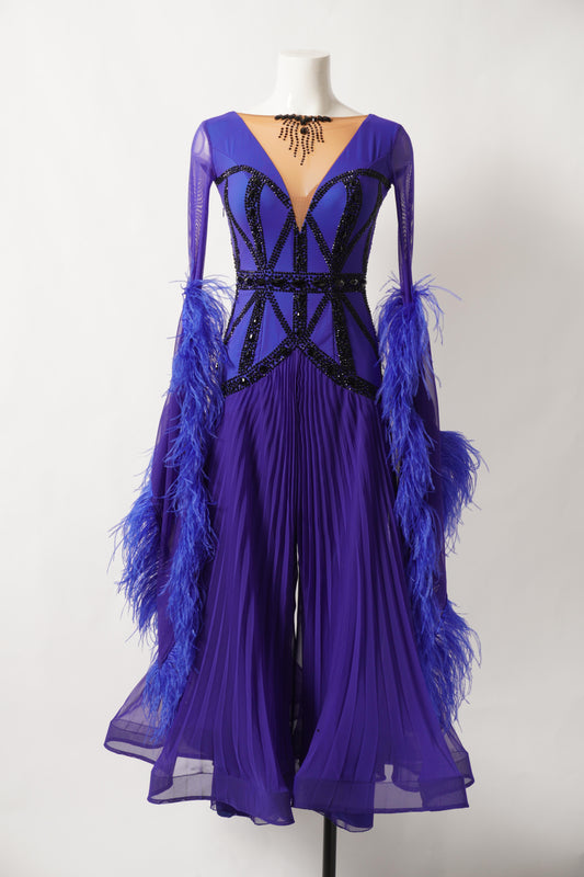 Ballroom Costume - Pleated Passion Ballroom Jumpsuit - MF075 - B