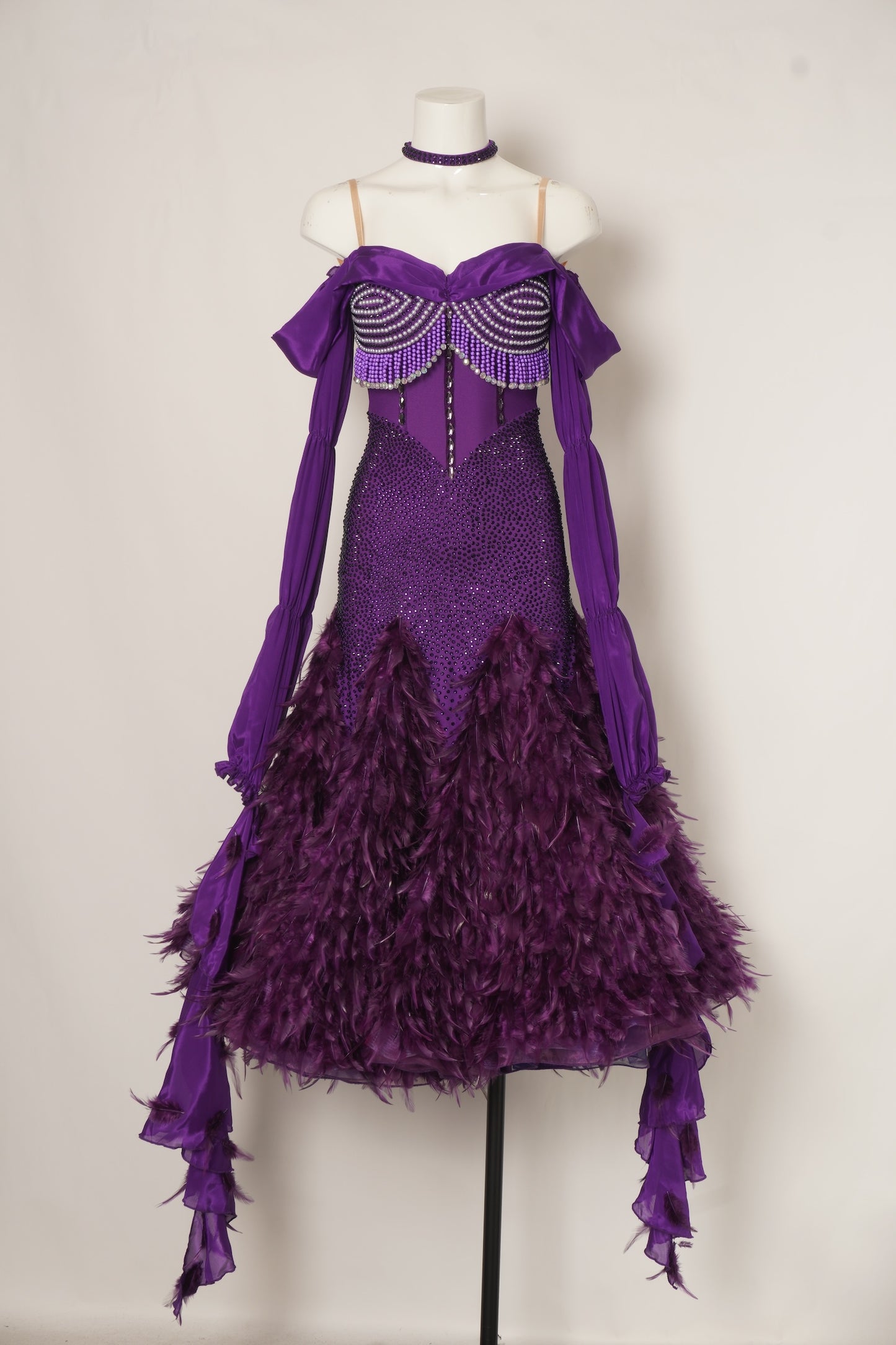 MF Design-B0447-Plume Noir Ballroom Gown