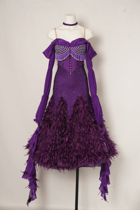 MF Design-B0447-Plume Noir Ballroom Gown