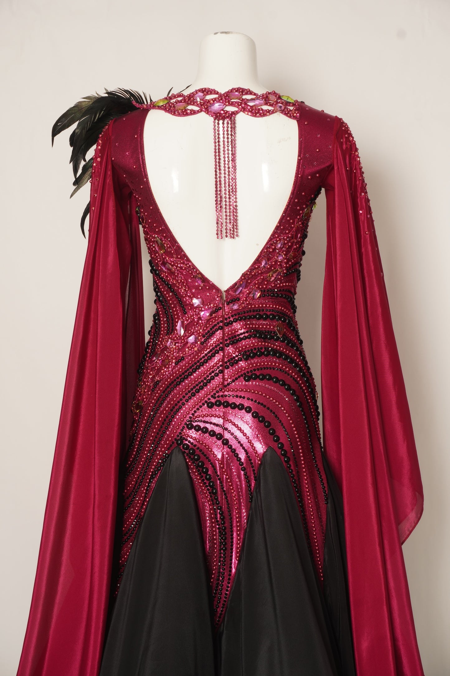 MF Design-B0454-Merlot Reign Ballroom Gown
