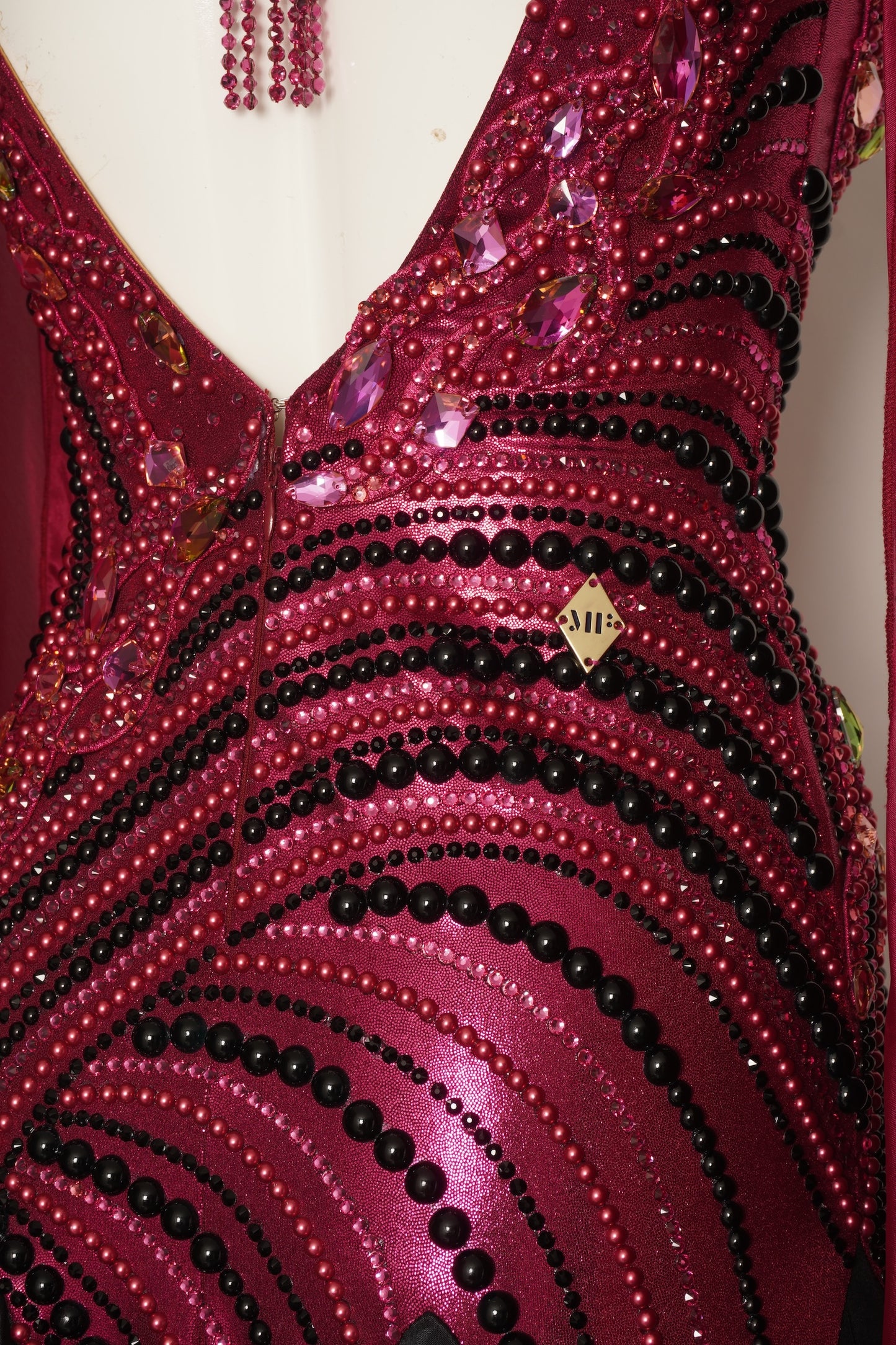 MF Design-B0454-Merlot Reign Ballroom Gown