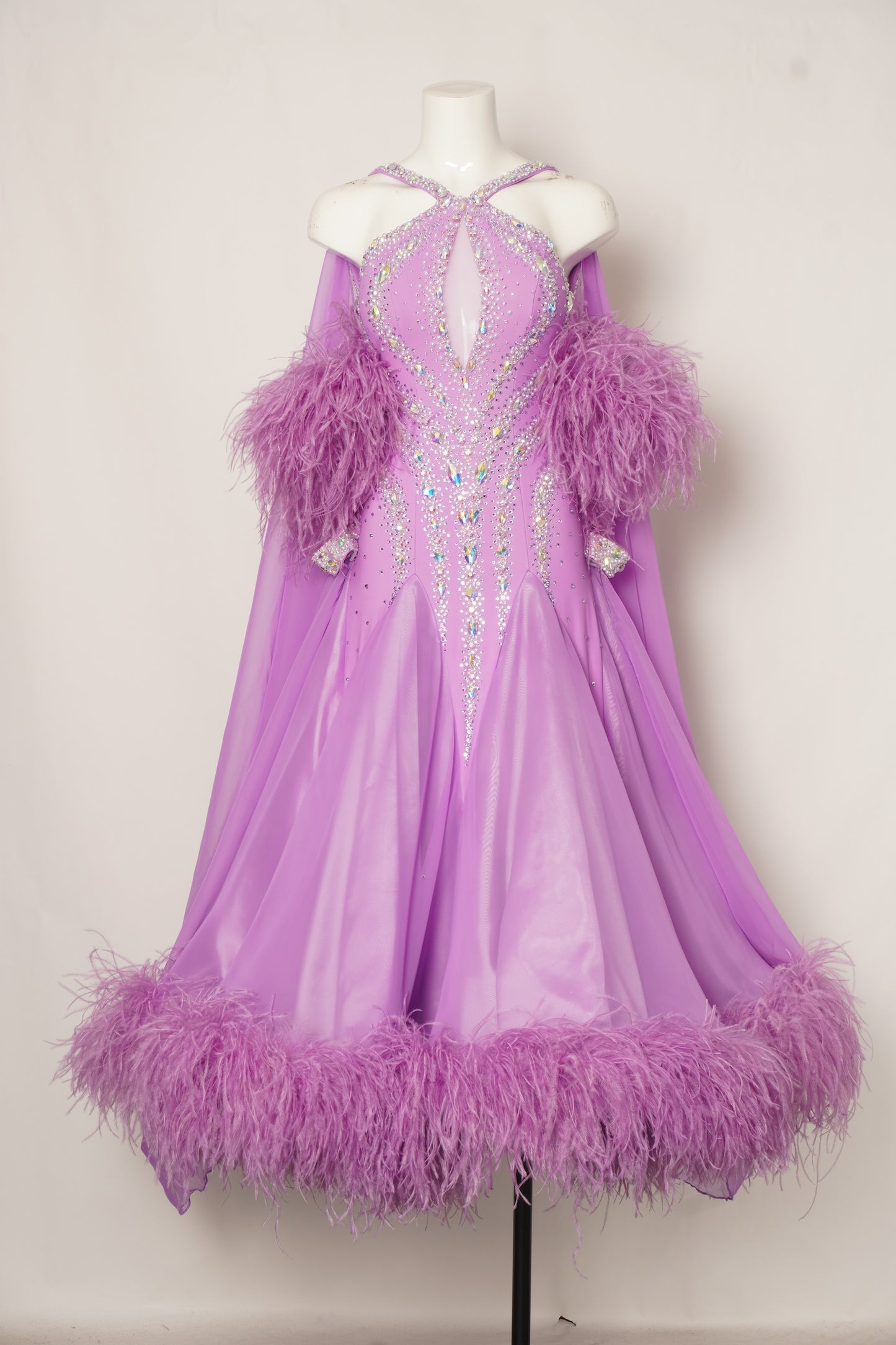 MF Design-B0455-Blushing Feather Ballroom Gown
