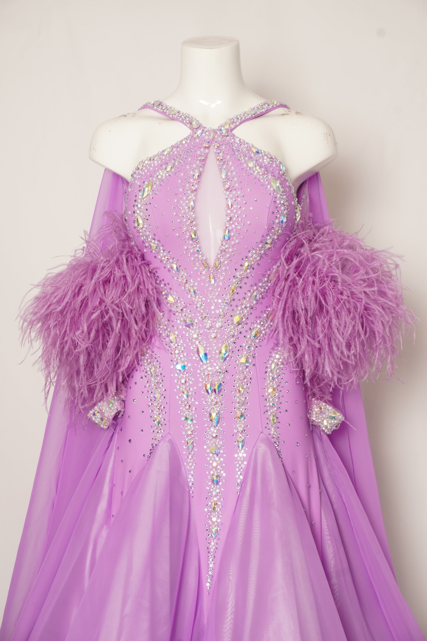 MF Design-B0455-Blushing Feather Ballroom Gown