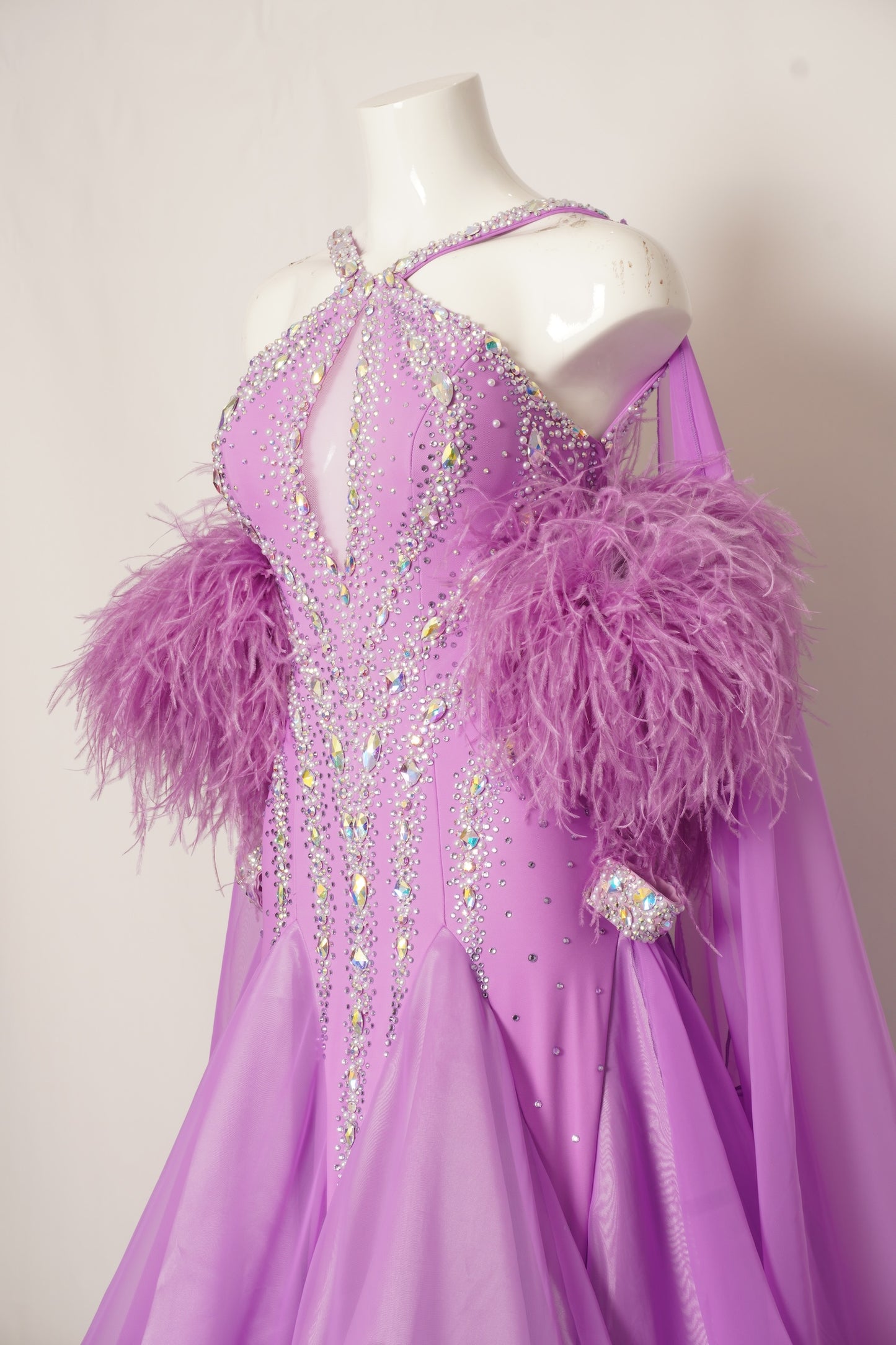 MF Design-B0455-Blushing Feather Ballroom Gown