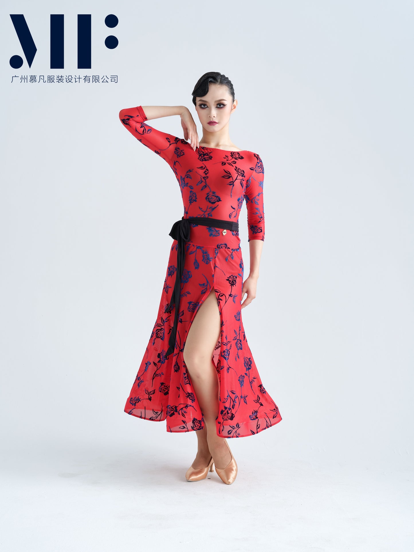 Mufan - Practice Ballroom Dress - Floral Print - M329