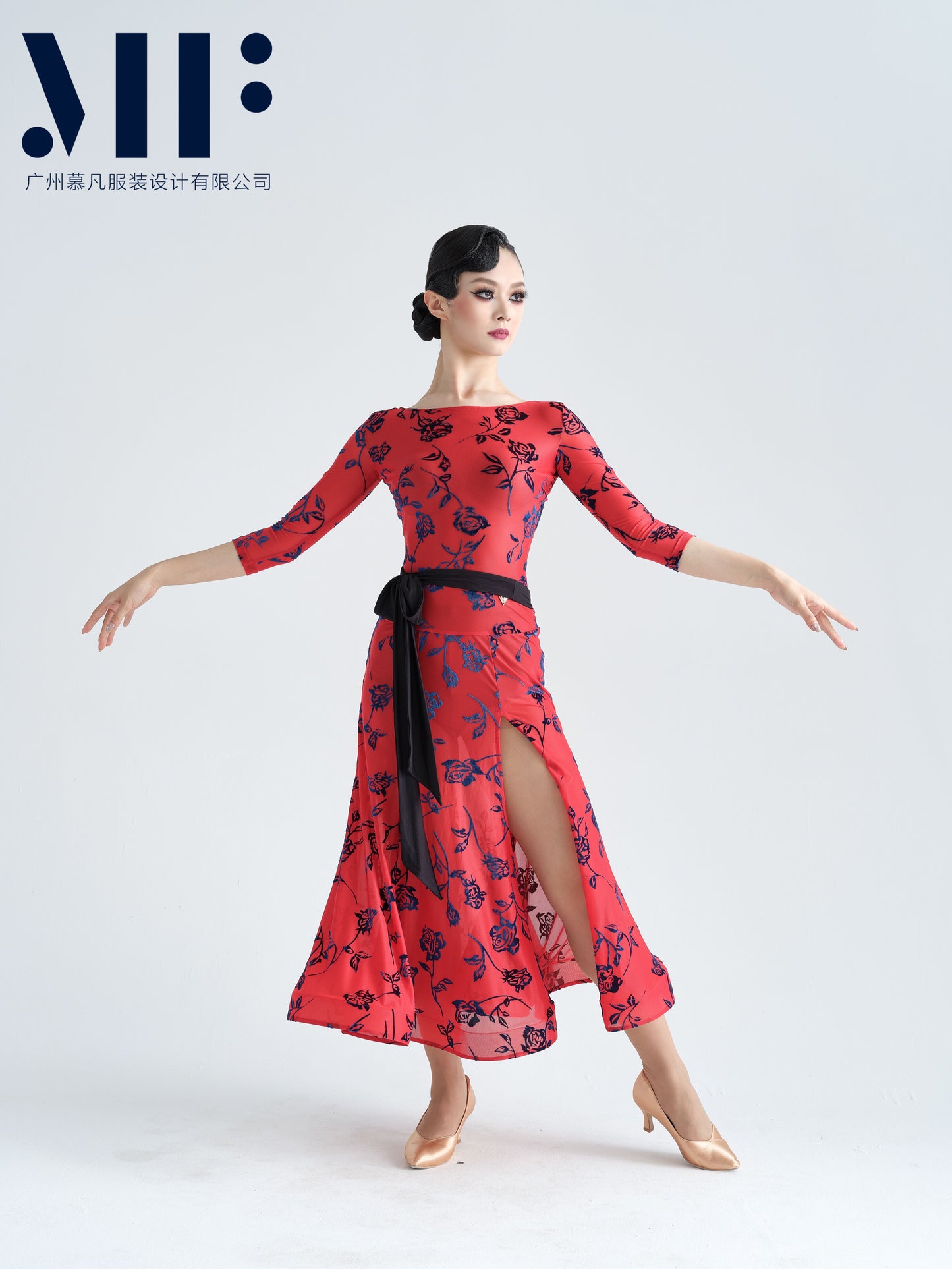 Mufan - Practice Ballroom Dress - Floral Print - M329
