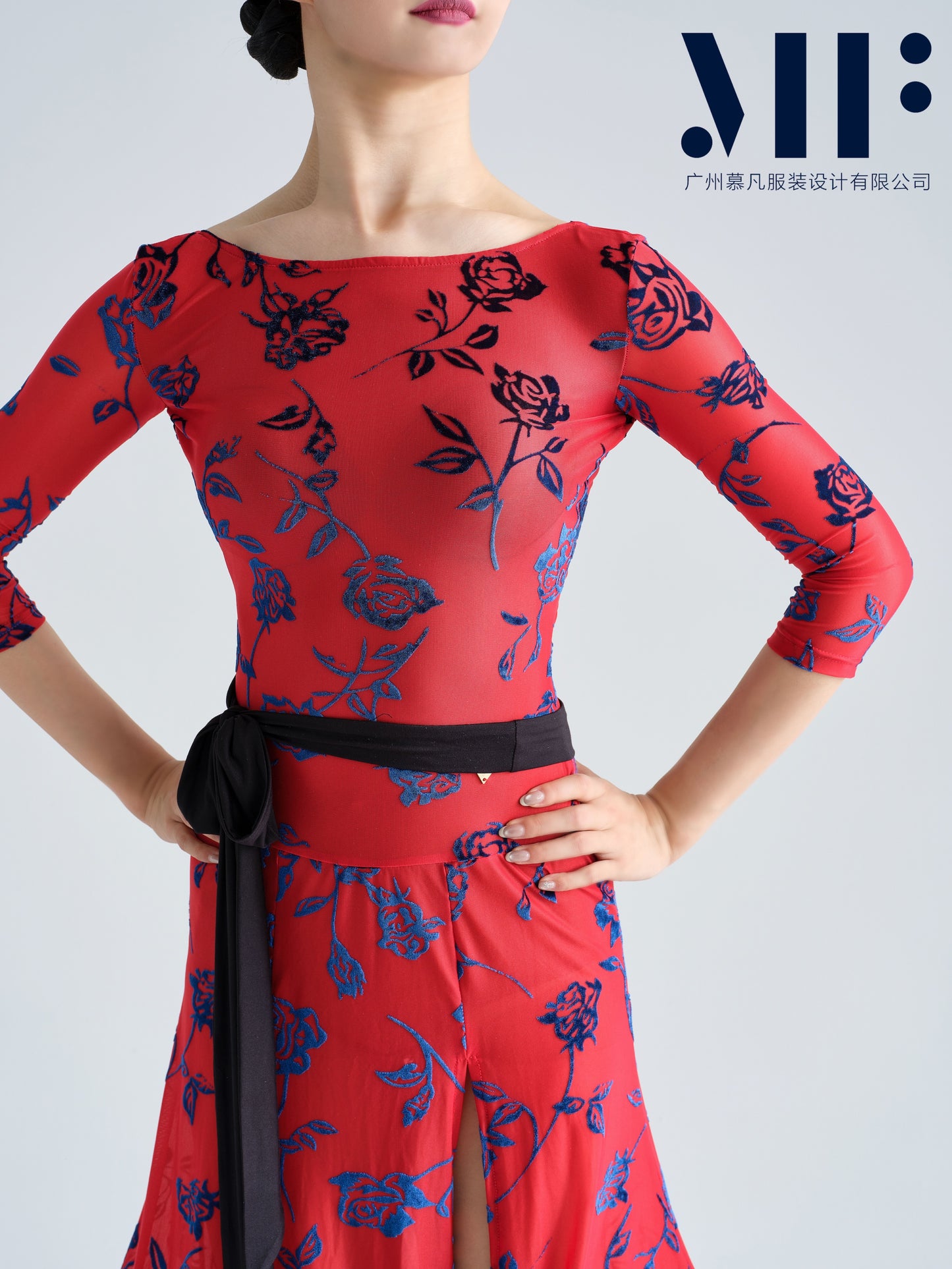 Mufan - Practice Ballroom Dress - Floral Print - M329