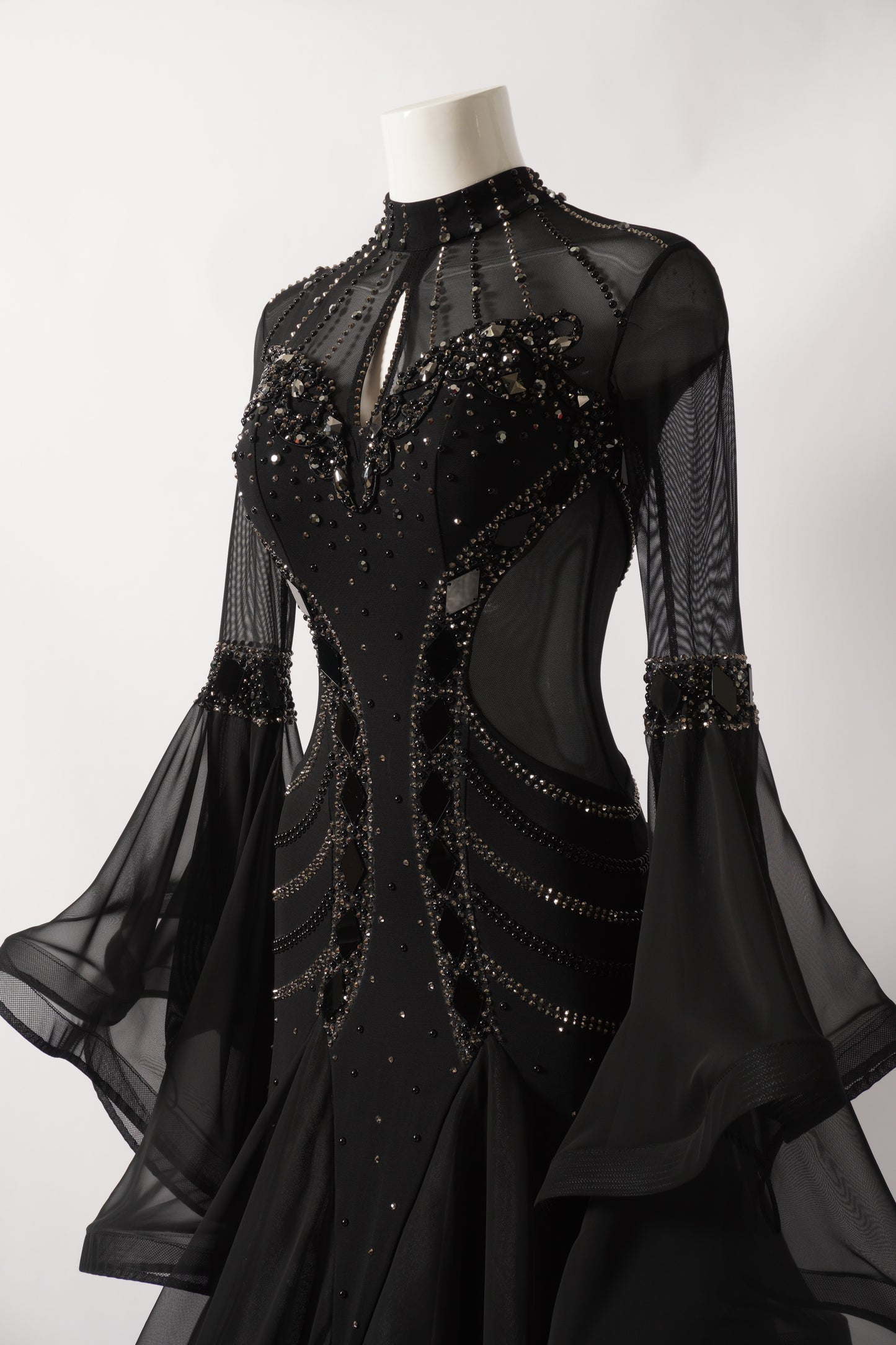 Ballroom Costume - Wicked Widow Ballroom Dance Couture - MF178-B