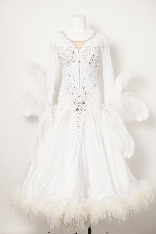 Ballroom Costume - Feather Adore Ballroom Gown - MF321-B