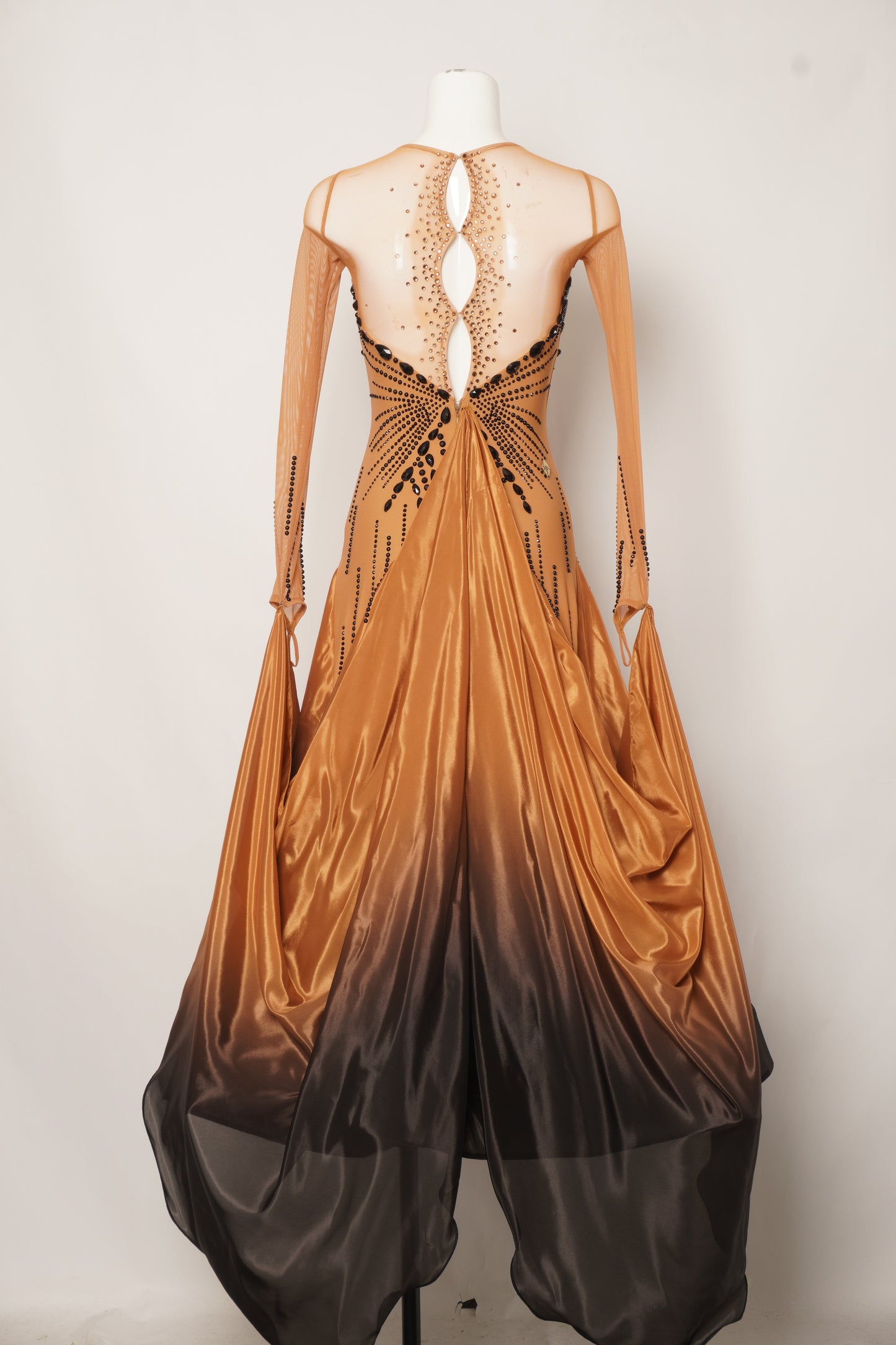 Ballroom Costume - Burning Amber Ballroom Gown - MF367-B