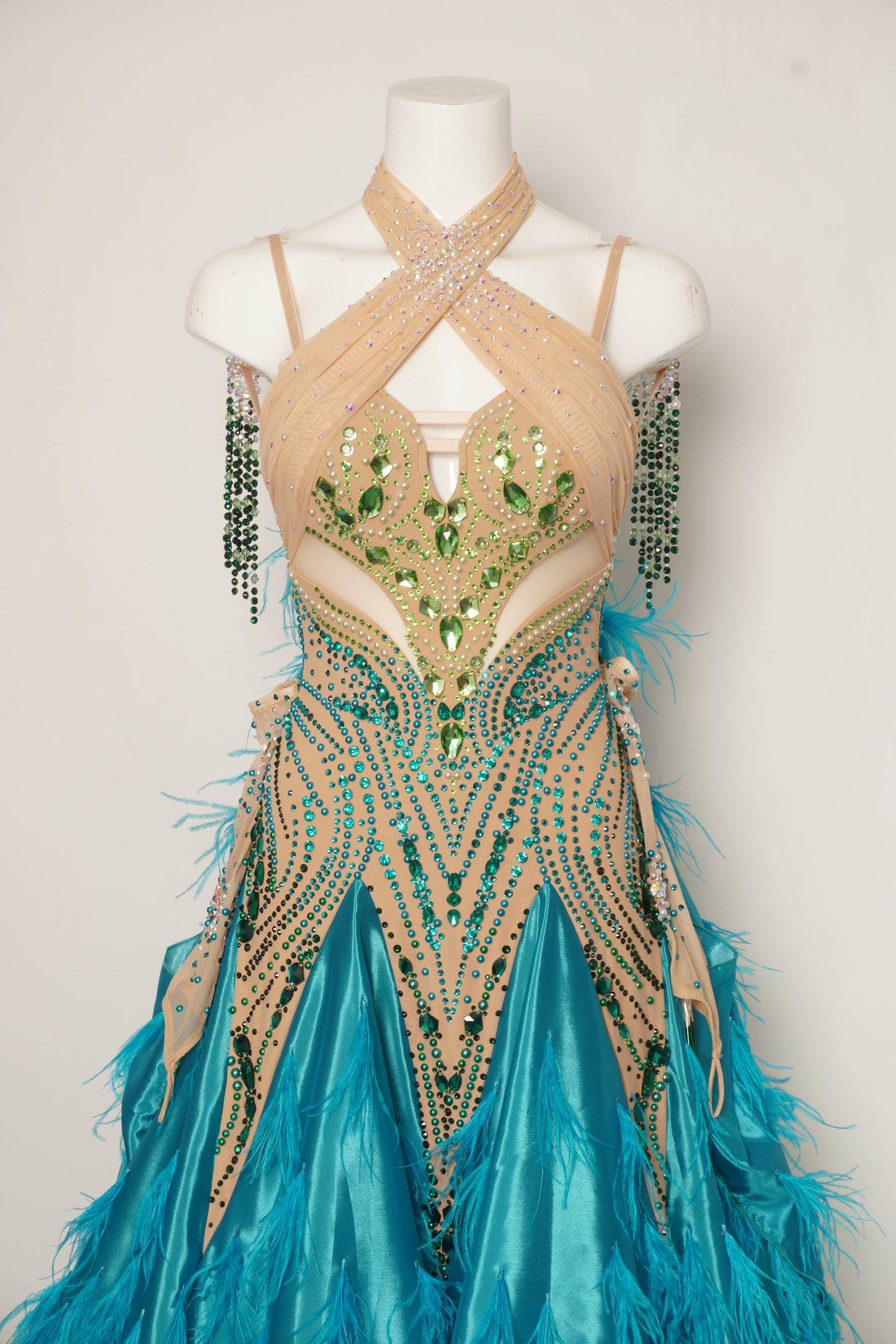 MF Design-B0428-Jade Cascade Ballroom Gown