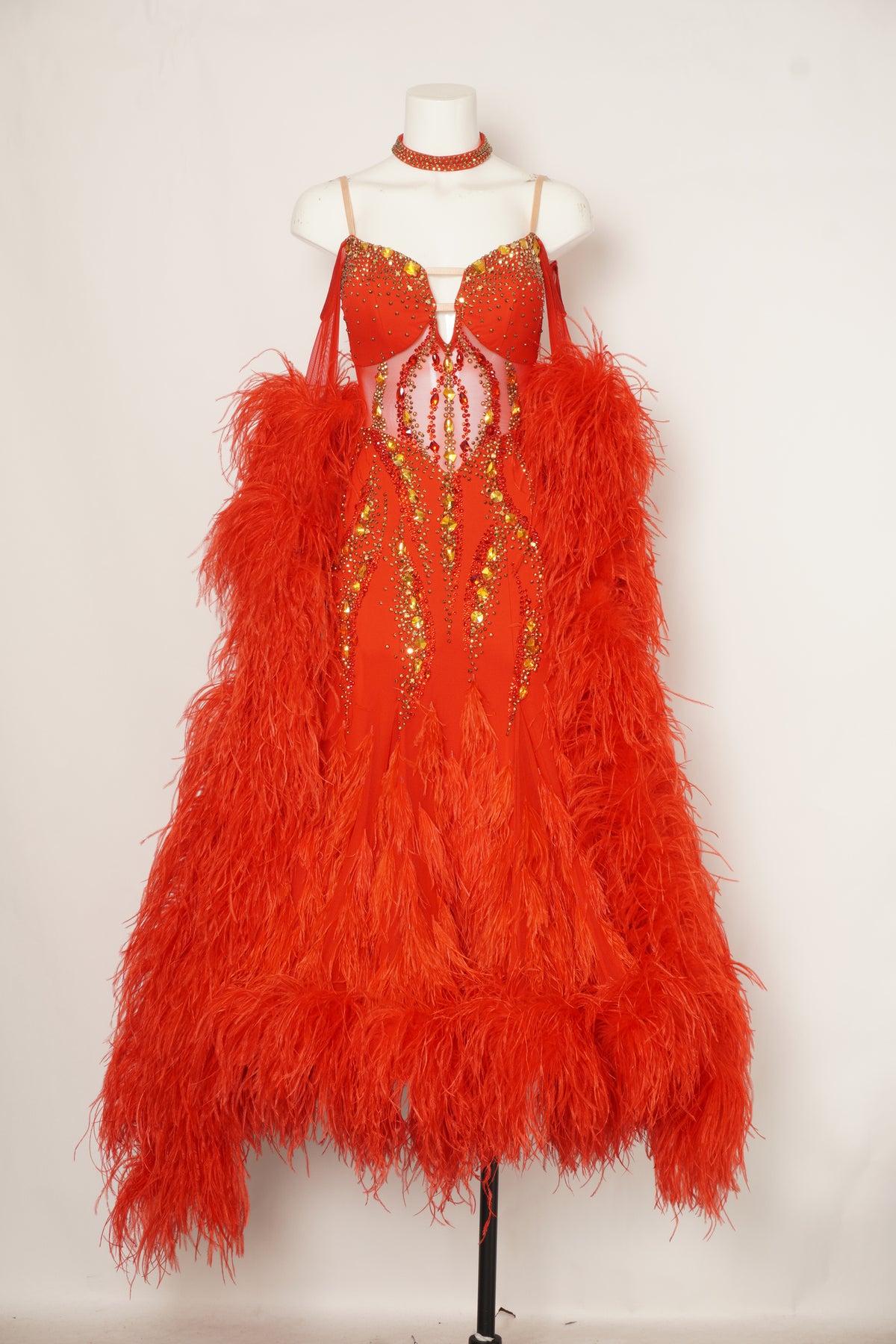 MF Design-B0485-Ruby Gleam Ballroom Gown