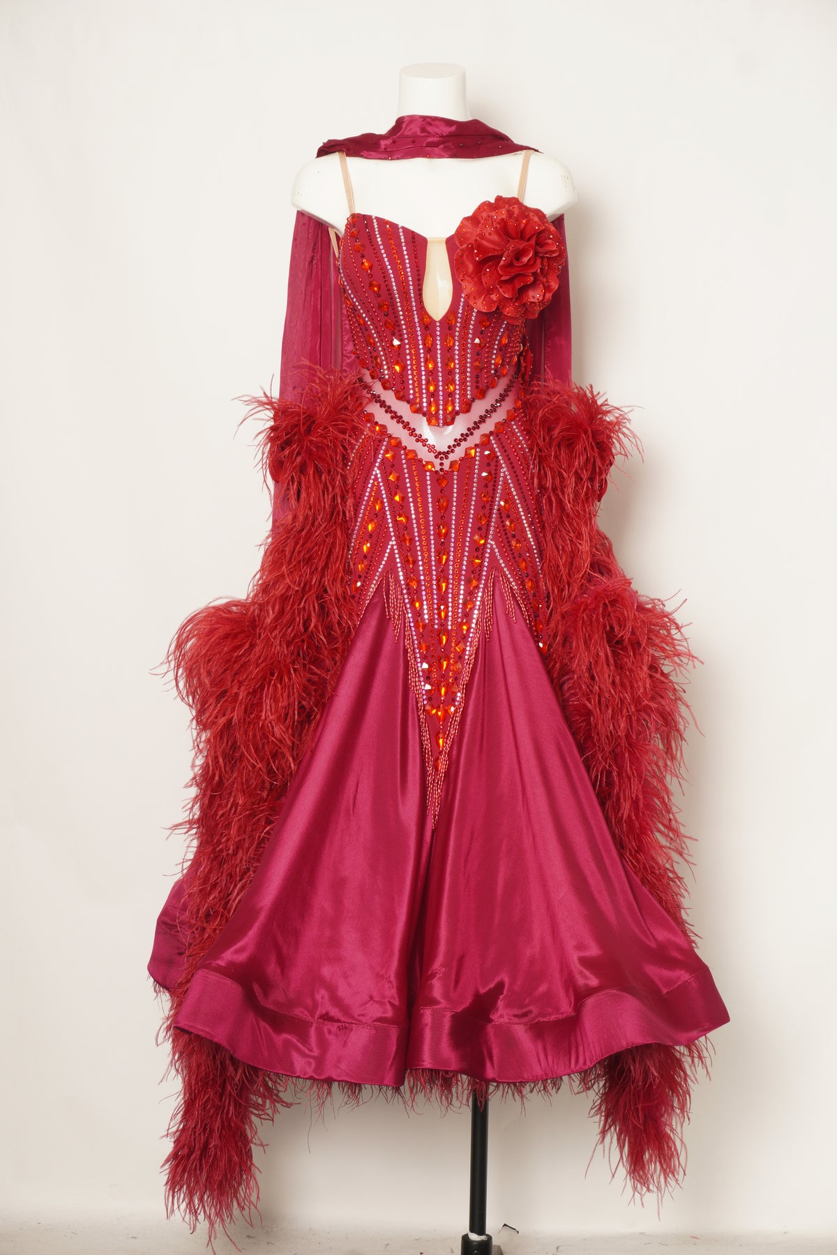 MF Design-B0495-Crimson Quill Ballroom Gown
