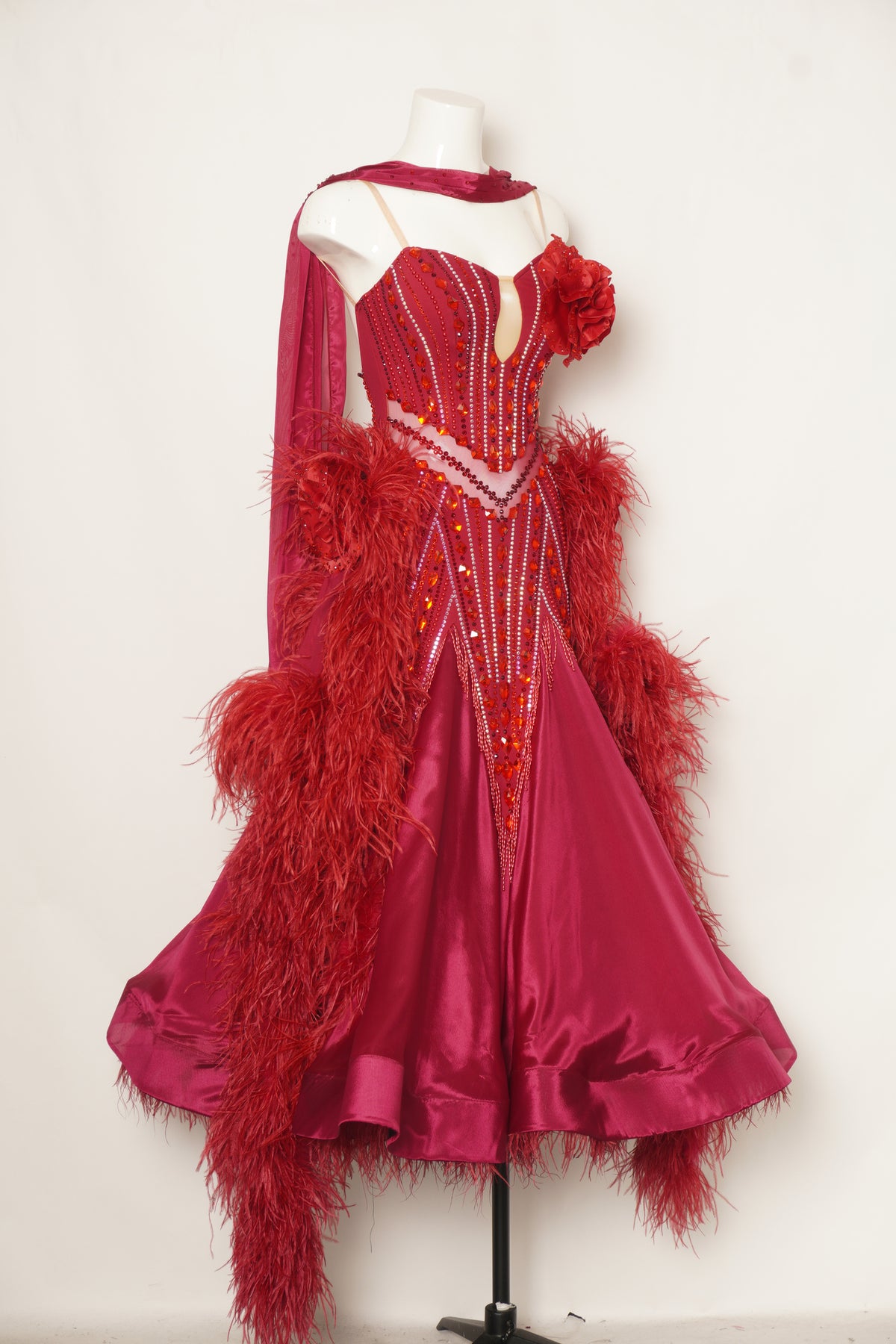 MF Design-B0495-Crimson Quill Ballroom Gown