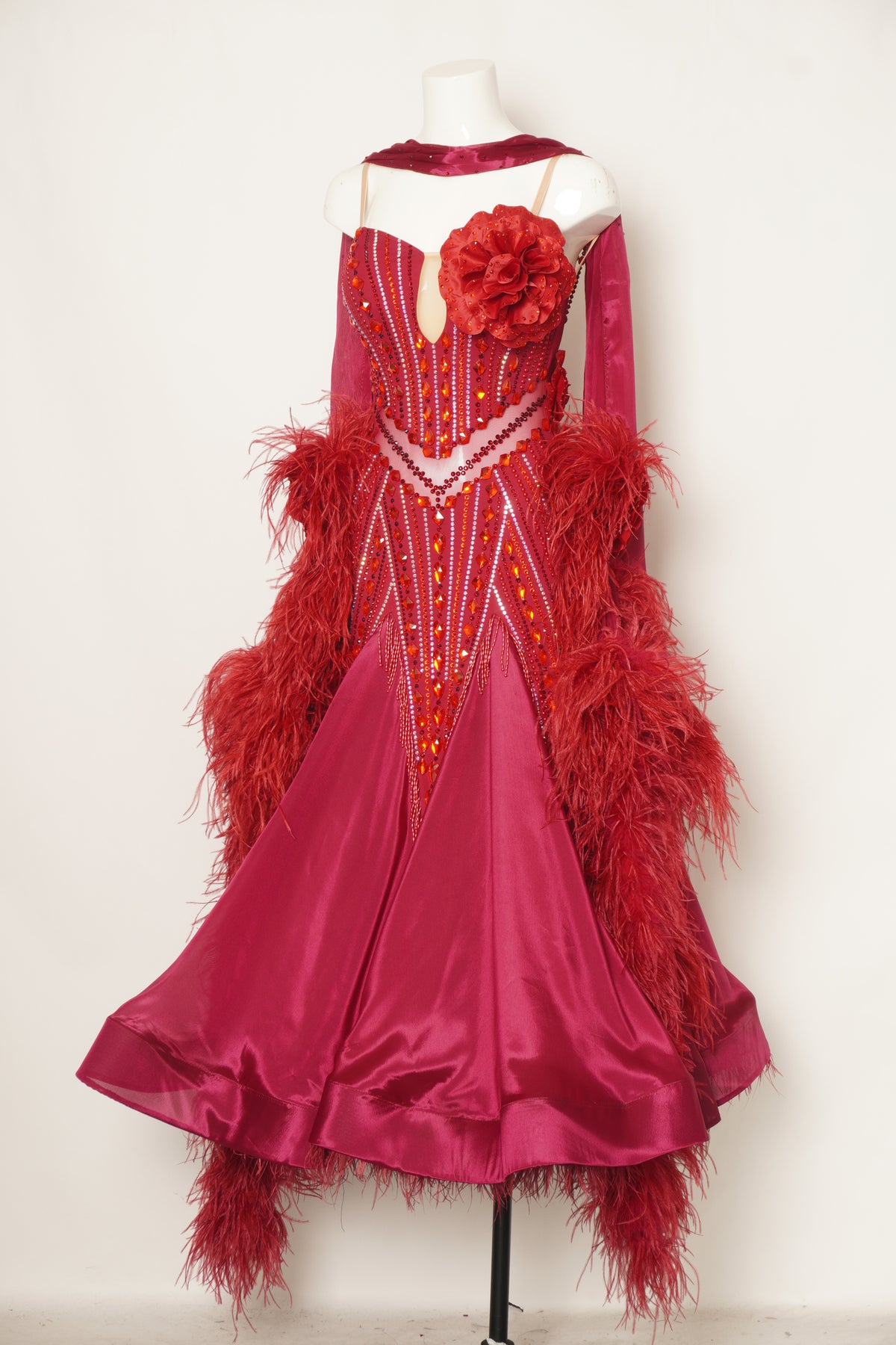 MF Design-B0495-Crimson Quill Ballroom Gown