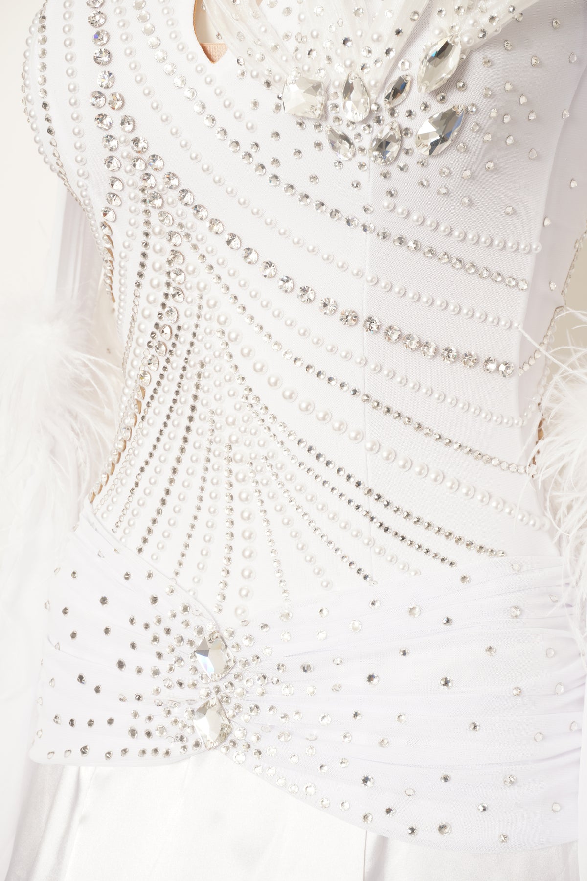 MF Design-B0527-Ivory Plume Ballroom Gown