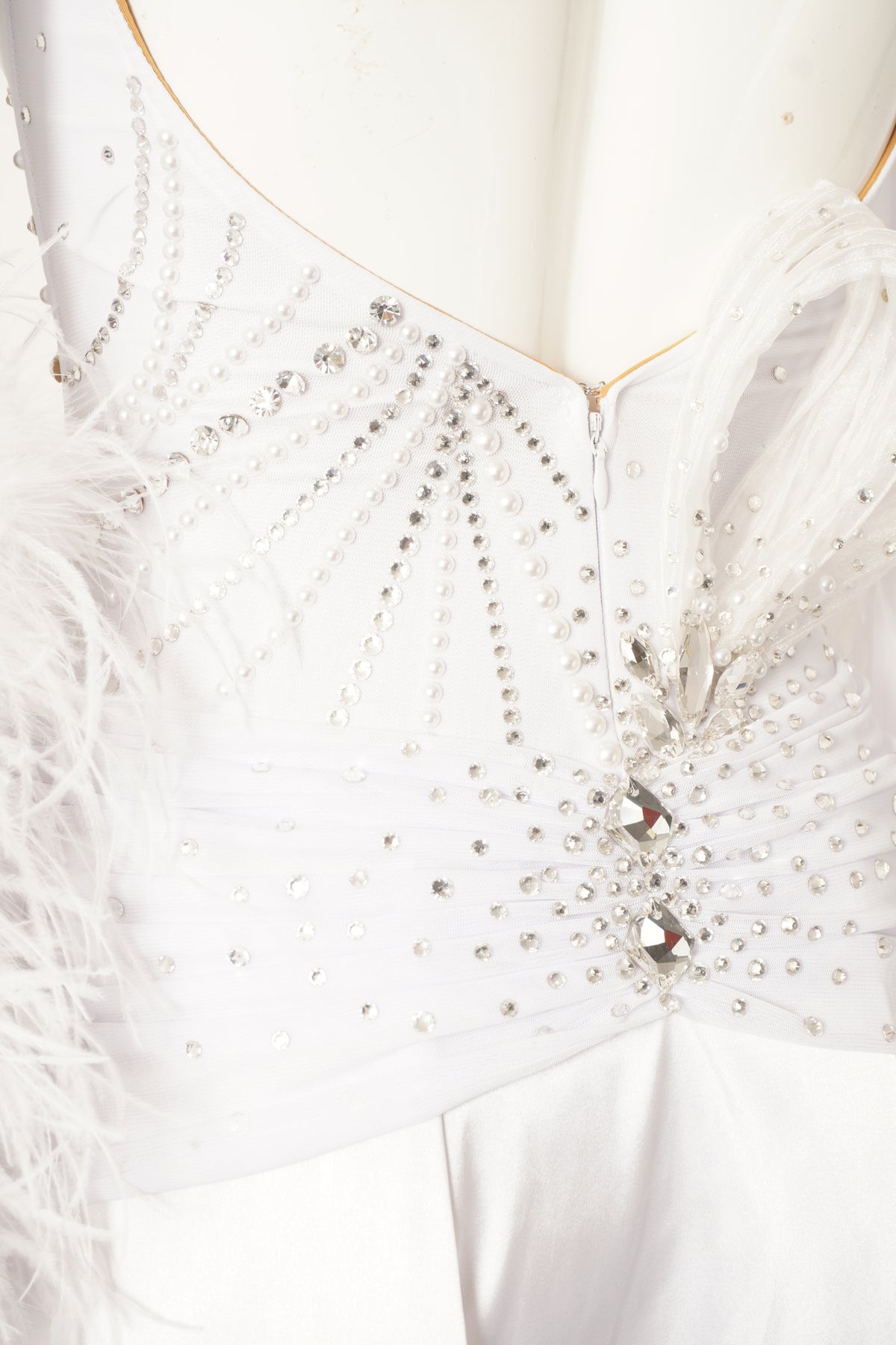 MF Design-B0527-Ivory Plume Ballroom Gown