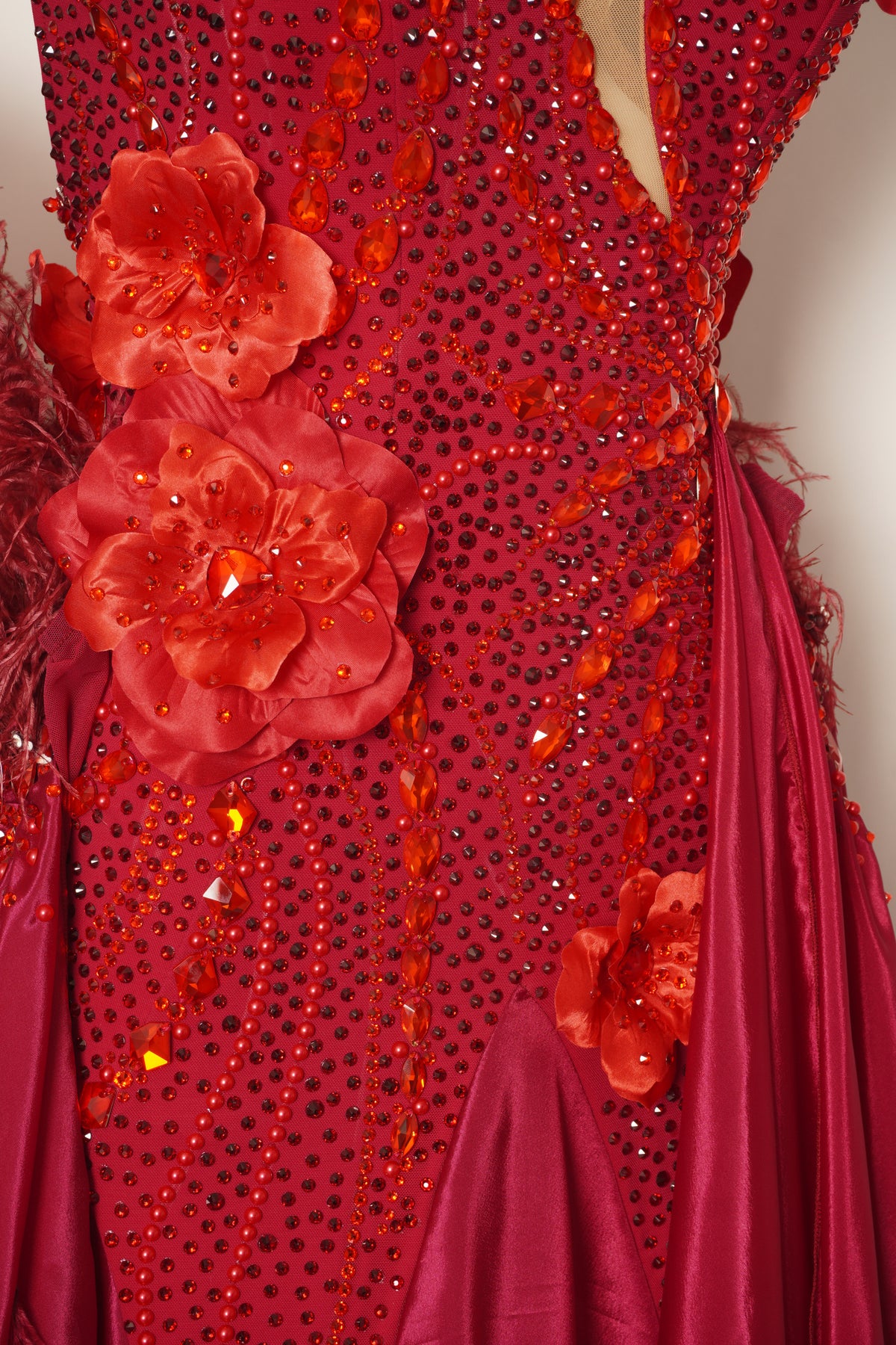 Scarlet Ember Ballroom Gown - MF Design B0496